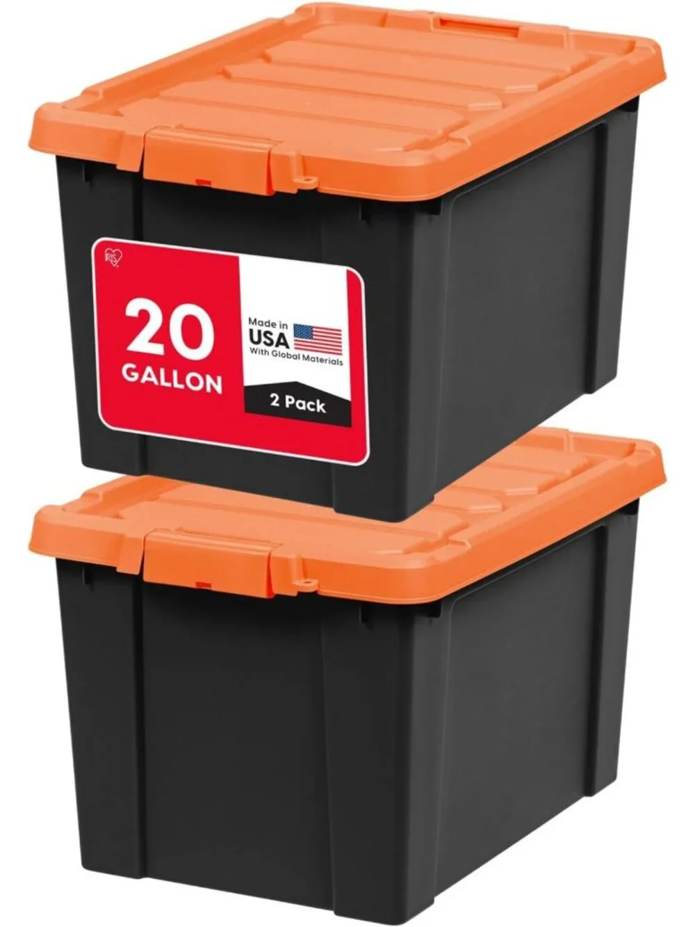Heavy Duty Lockable Storage Bins with Lids, 20 Gallon, 2 Pack - Organize